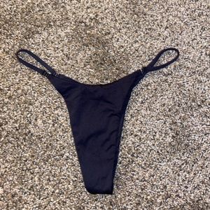 Frankie’s Bikinis Black Cheeky Thong Black Bikini Bottom
